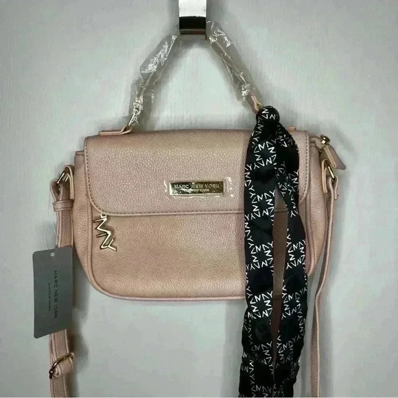 Marc New York Crossbody Handbag Purse Pebbled Leather Blush Pink NWT Chic Classy - Picture 1 of 11